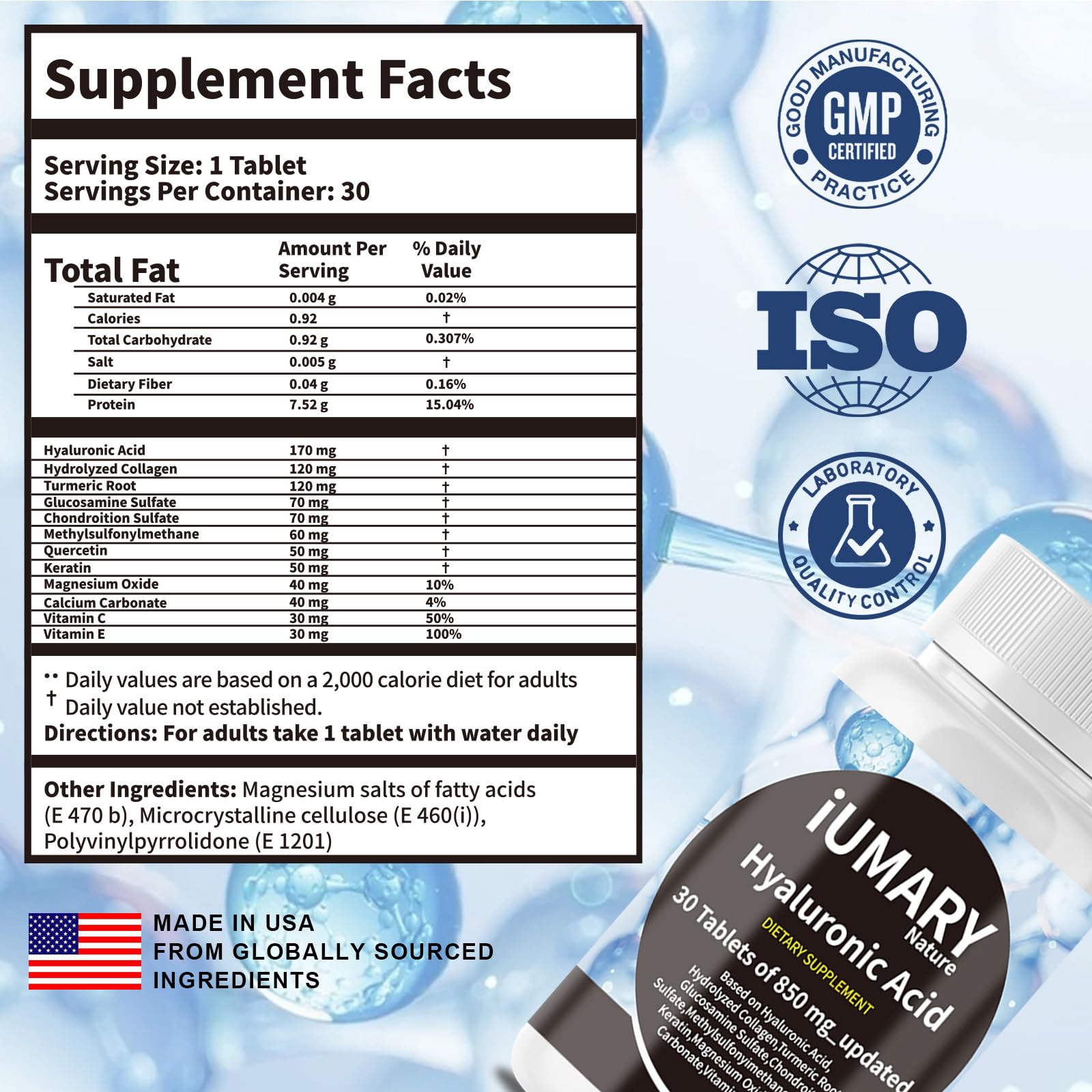Keszciy Hyaluronic Acid capsules closeup highlights high-strength, easily swallowed formula.