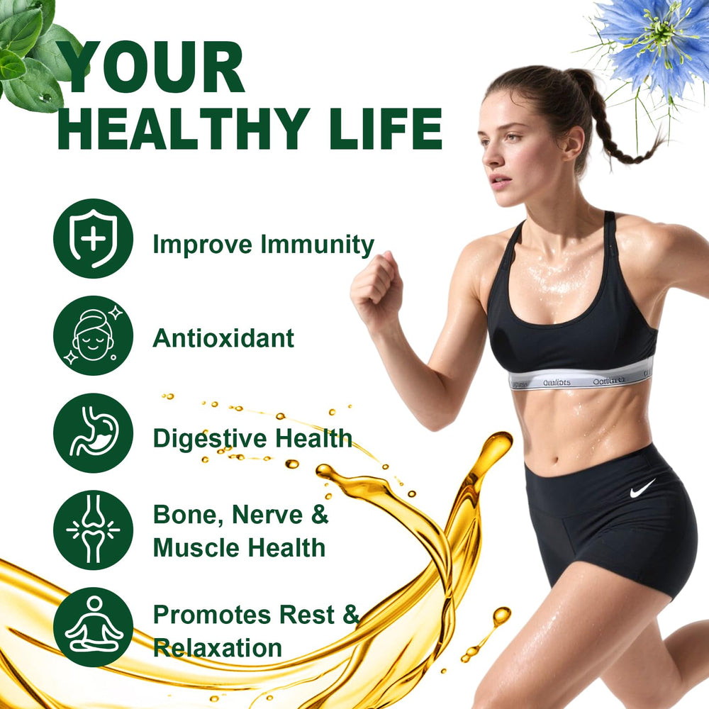 Keszciy immunity-focused routine with softgels on countertop