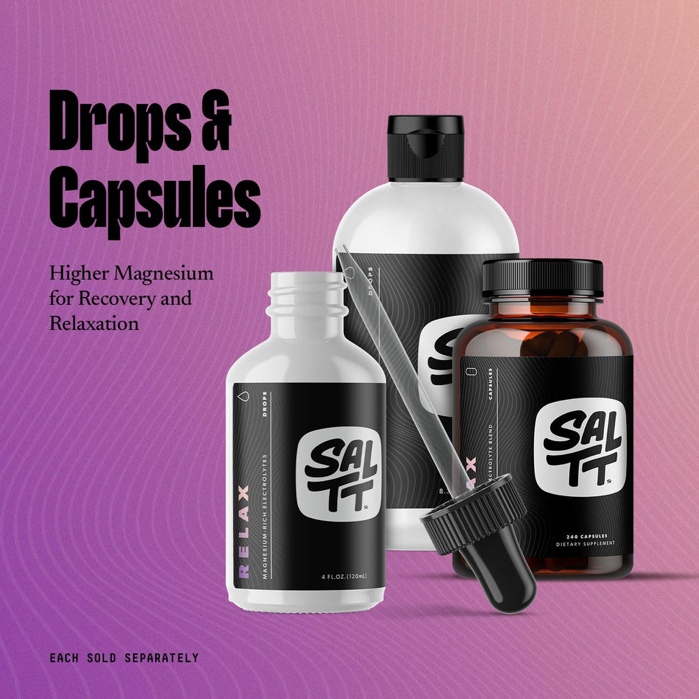 Keto Chow SALTT Relax drops stirred into water for hydration