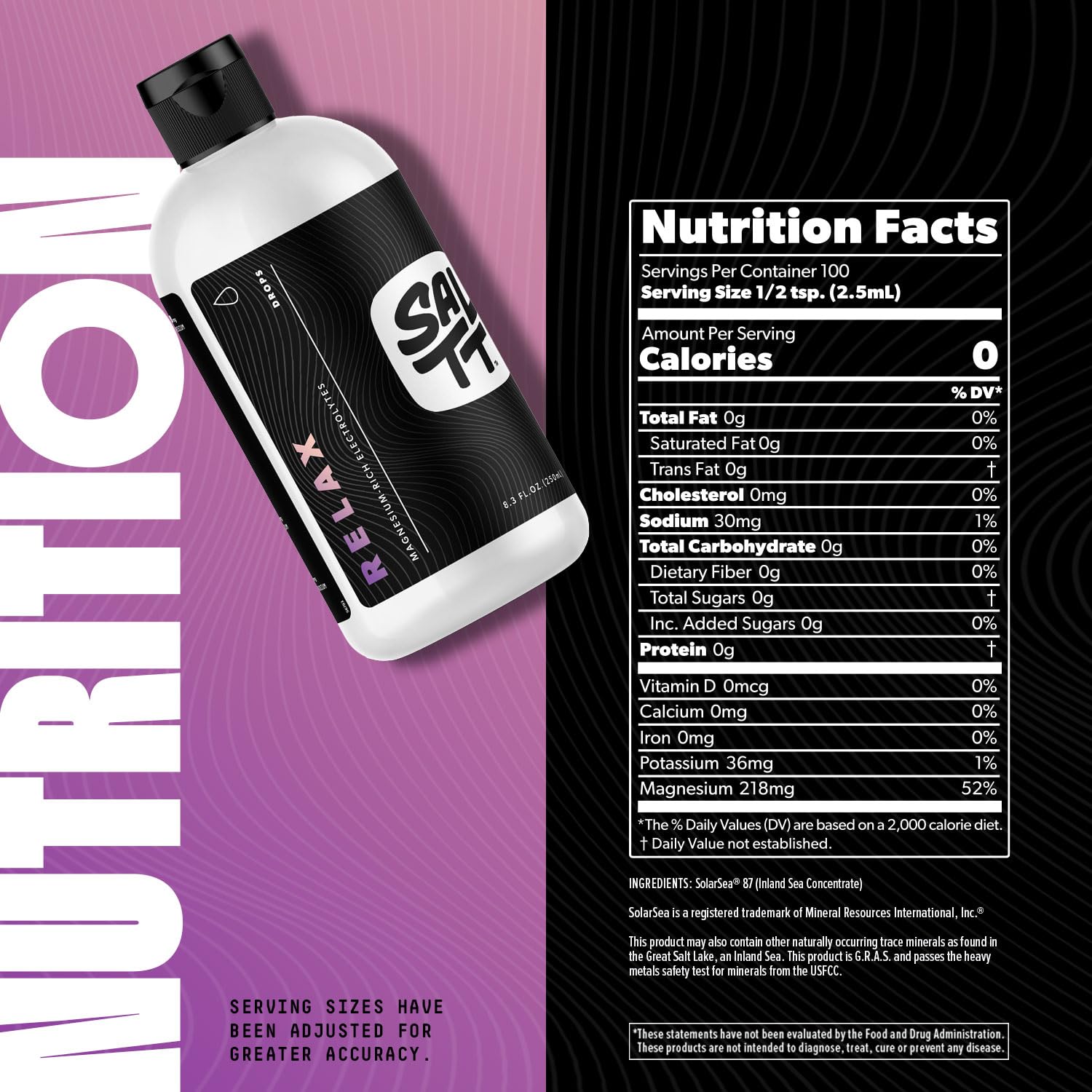 Keto Chow SALTT Relax drops added to a refreshing drink