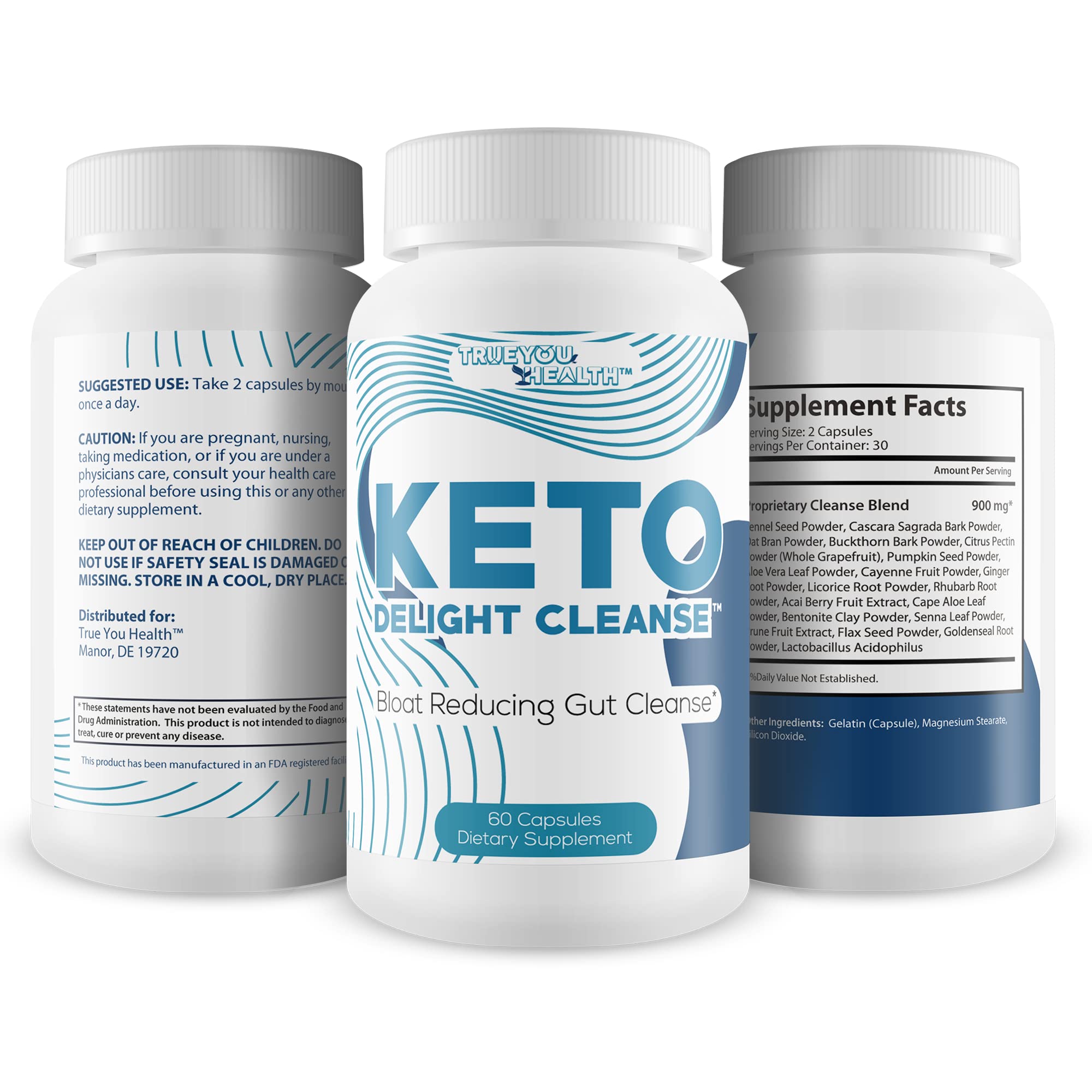 Keto Delight Cleanse capsules on shelf suggesting gut health support