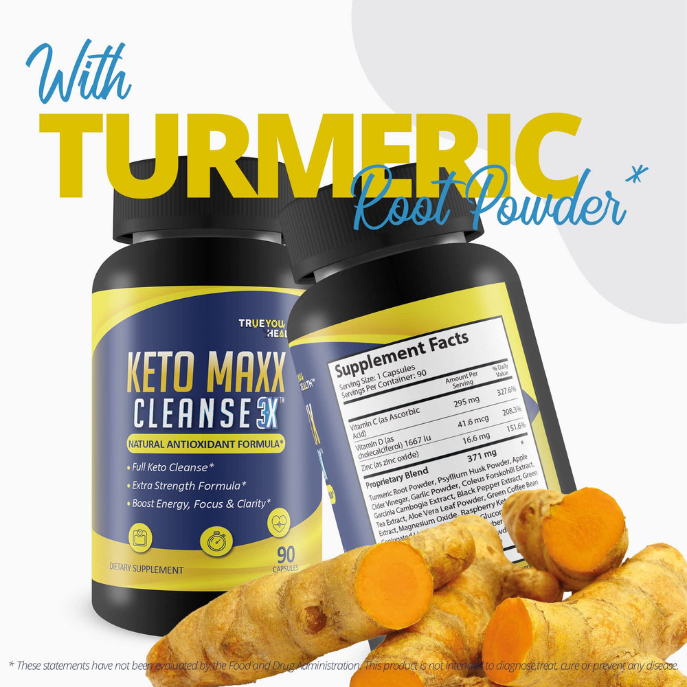 Keto Maxx Cleanse 3X ingredients graphic highlighting vitamins.