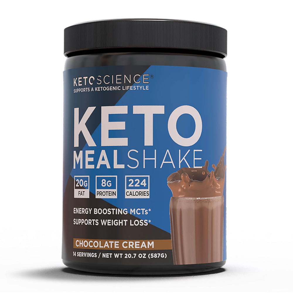 Keto Science Keto Shake Chocolate in glass for energy on keto.