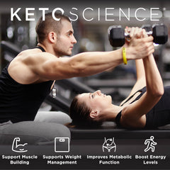 Keto Science shake with coconut oil highlights healthy fats.