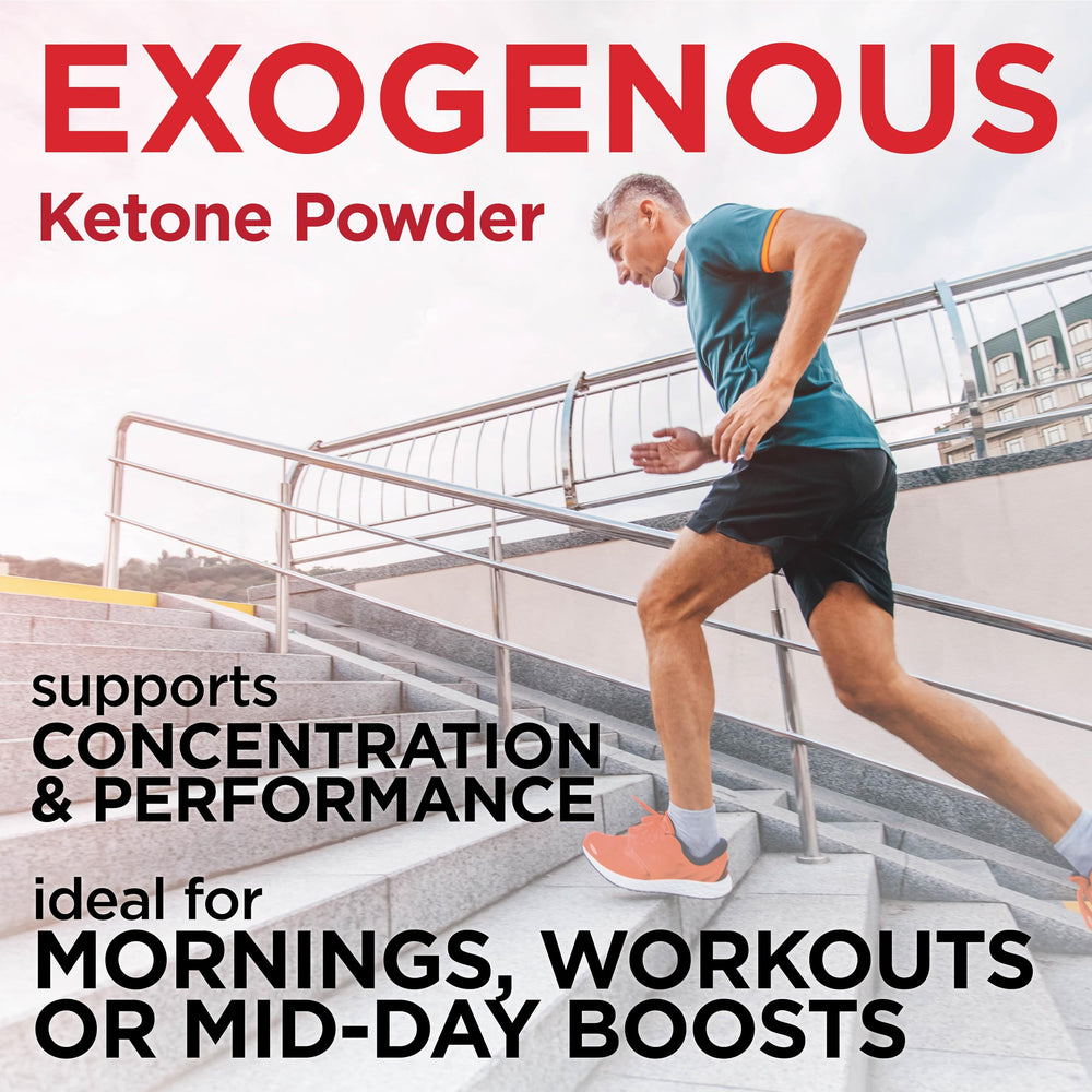 Glass with prepared passion fruit drink using Keto Science Ketones Powder.