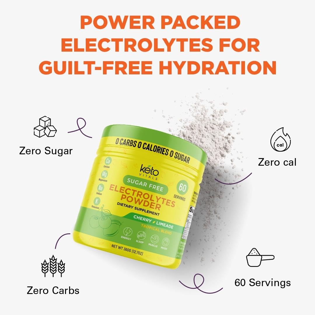 Prepared Keto Vitals Electrolyte drink in glass after workout