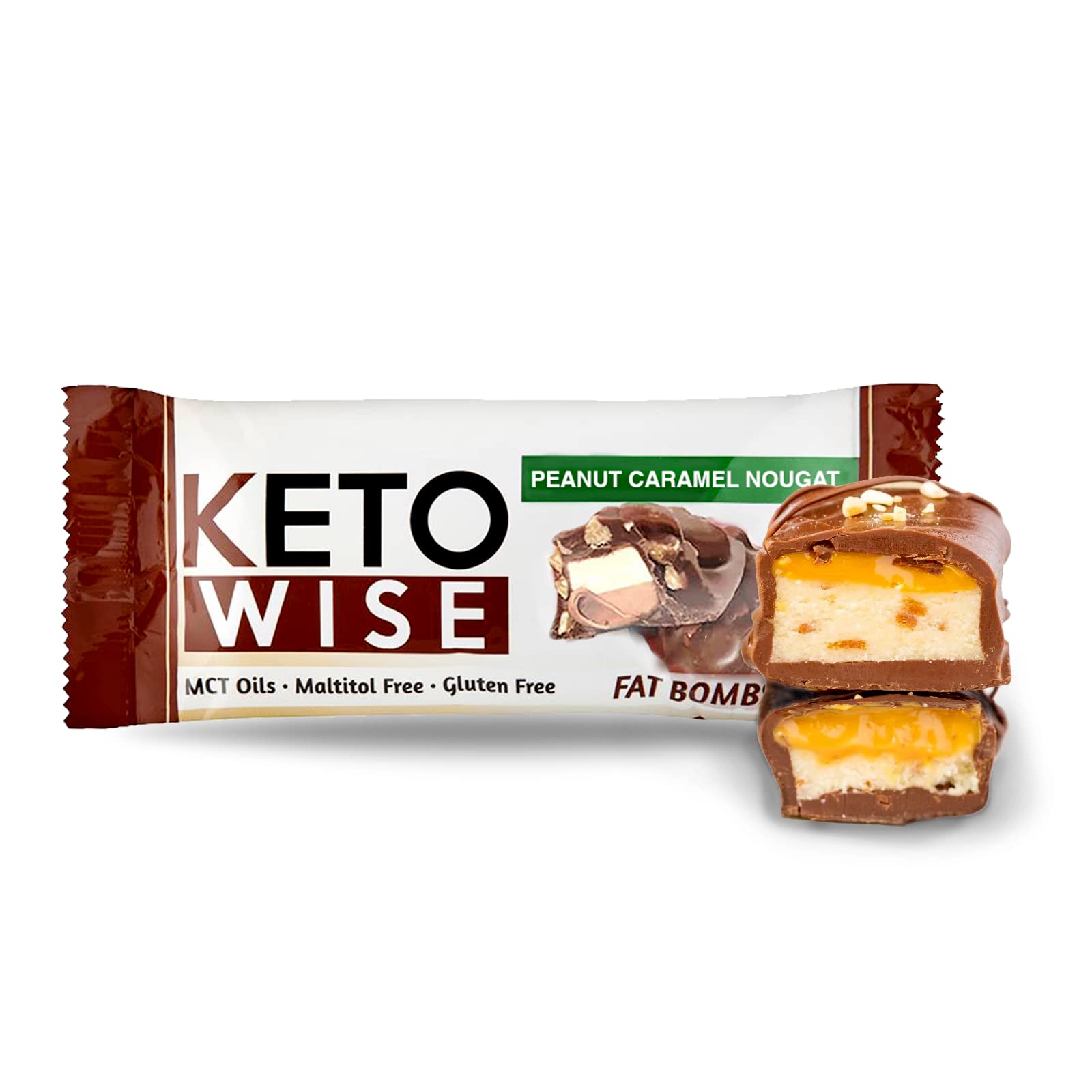 Keto Wise Fat Bombs box showing 16 two-piece portions for easy serving