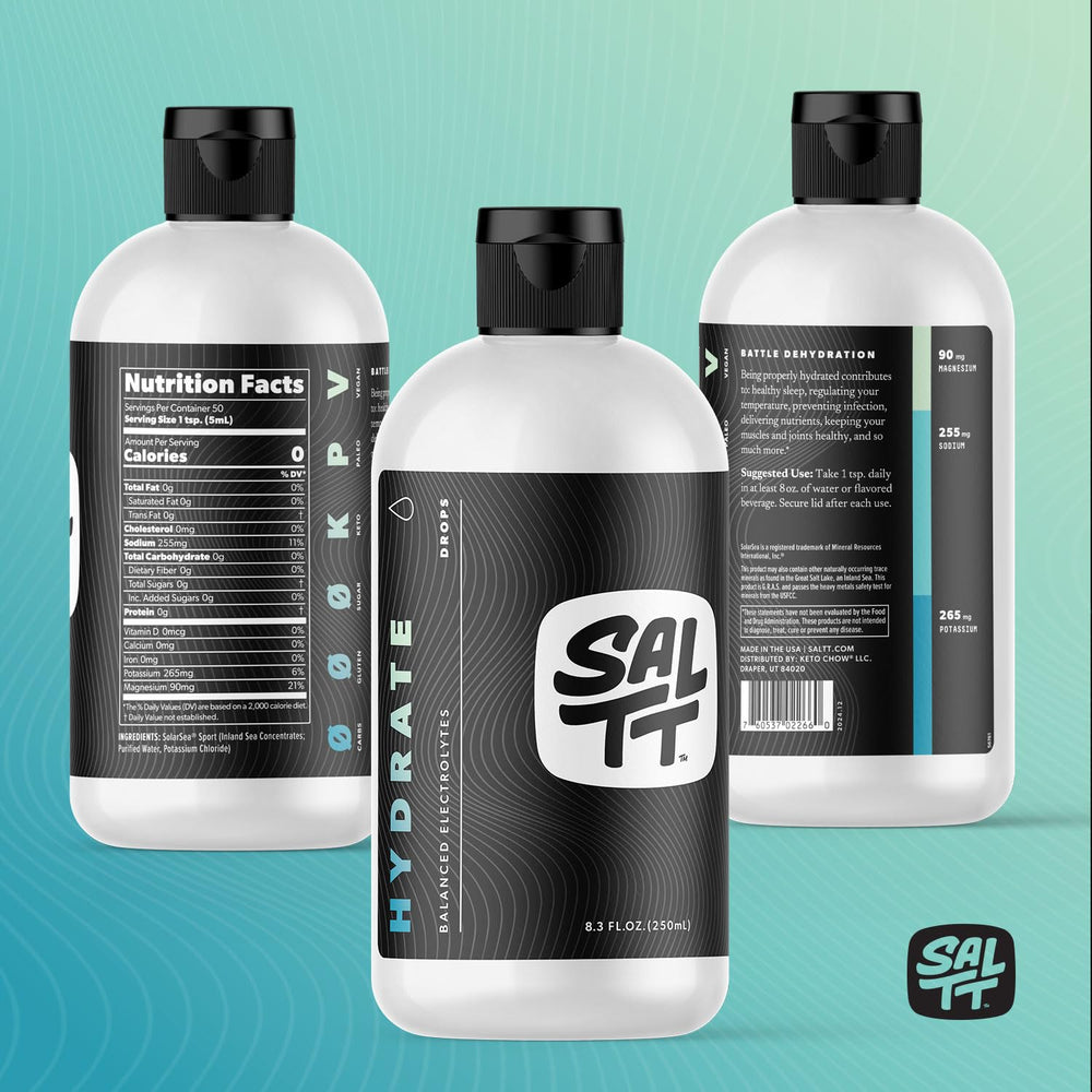 Keto Chow SALTT Hydrate is gluten- and sugar-free for various diets.