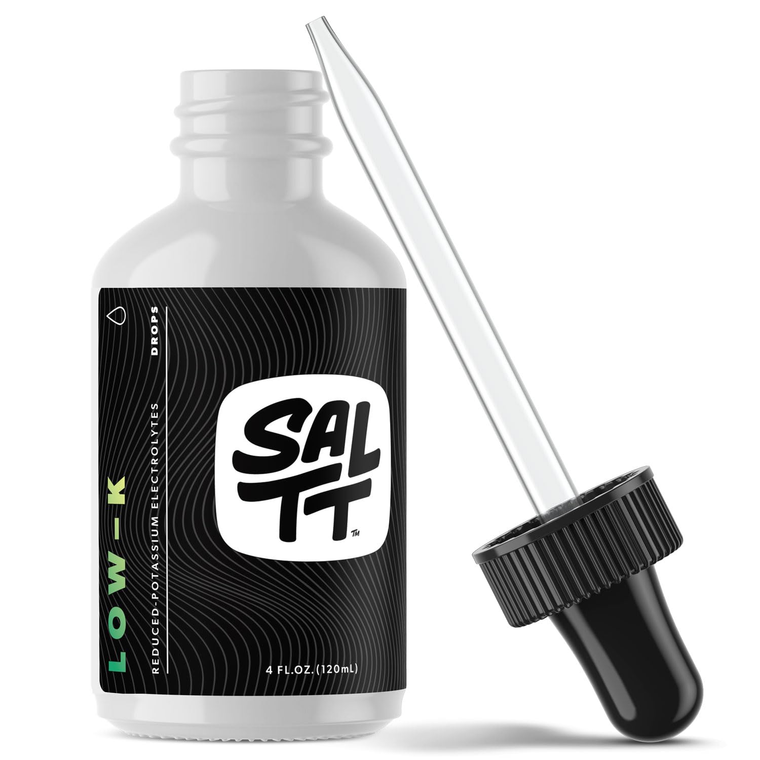Keto Chow SALTT Low-K Fasting Drops bottle on shelf supports electrolyte balance during fasting