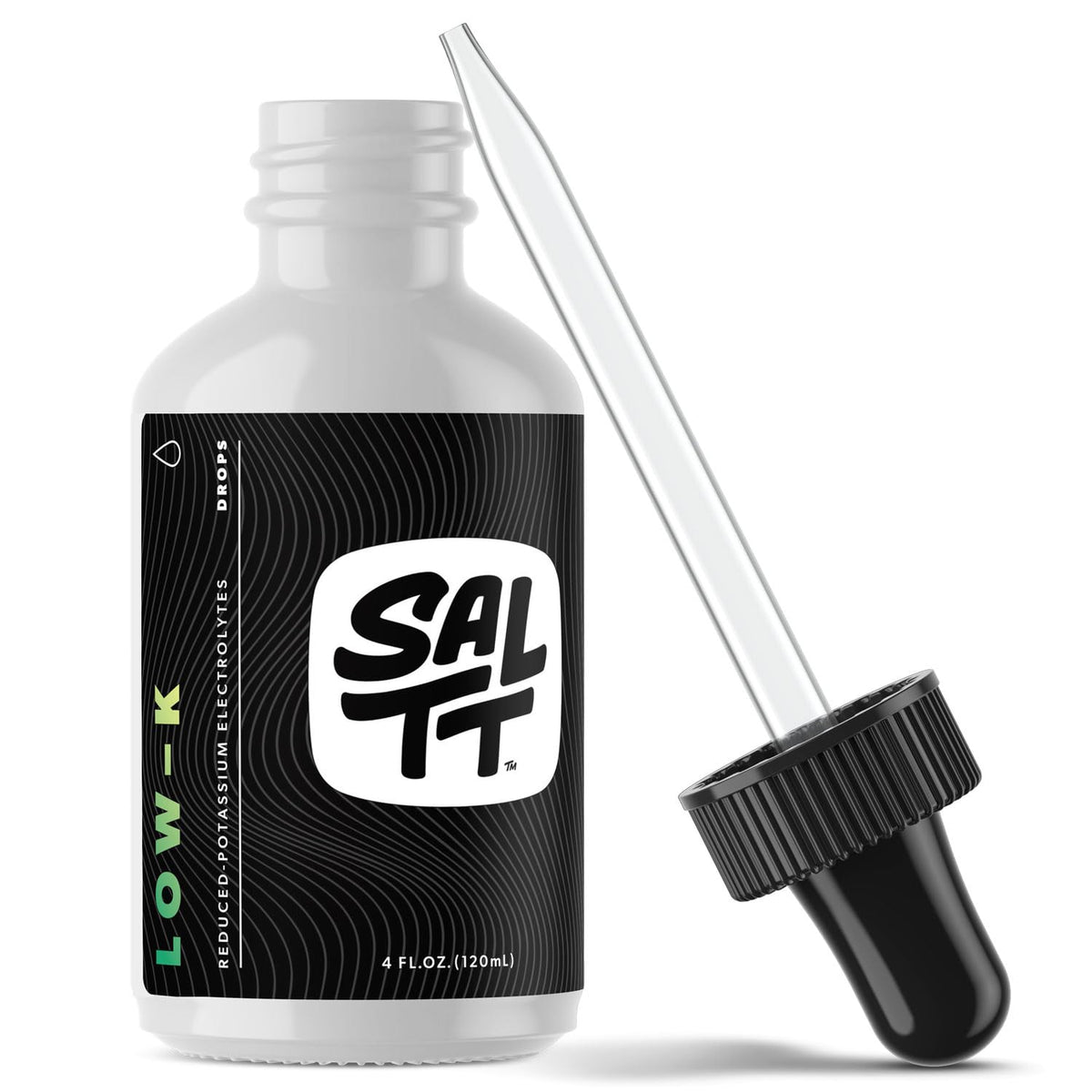 Keto Chow SALTT Low-K Fasting Drops bottle on shelf supports electrolyte balance during fasting