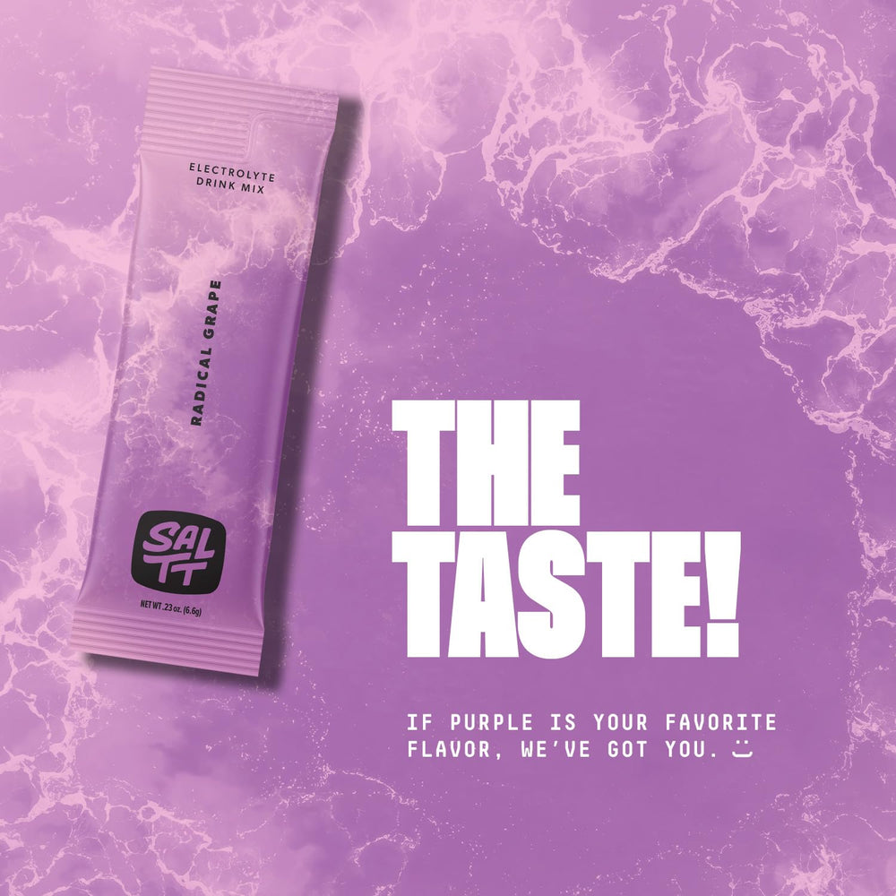 Keto Chow SALTT Radical Grape travel kit for easy electrolyte refresh.