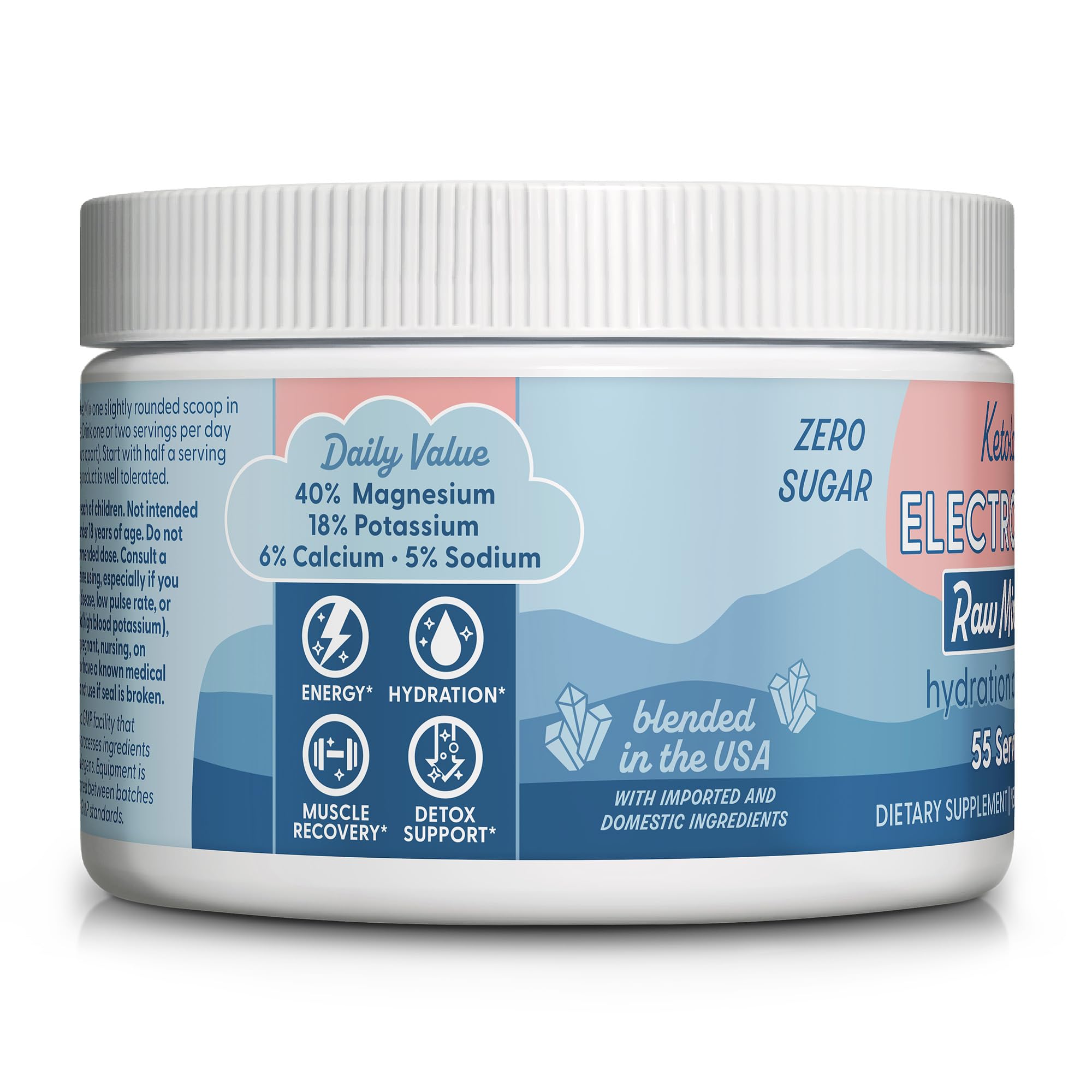 Ketoland glass of water with powder for neutral hydration.