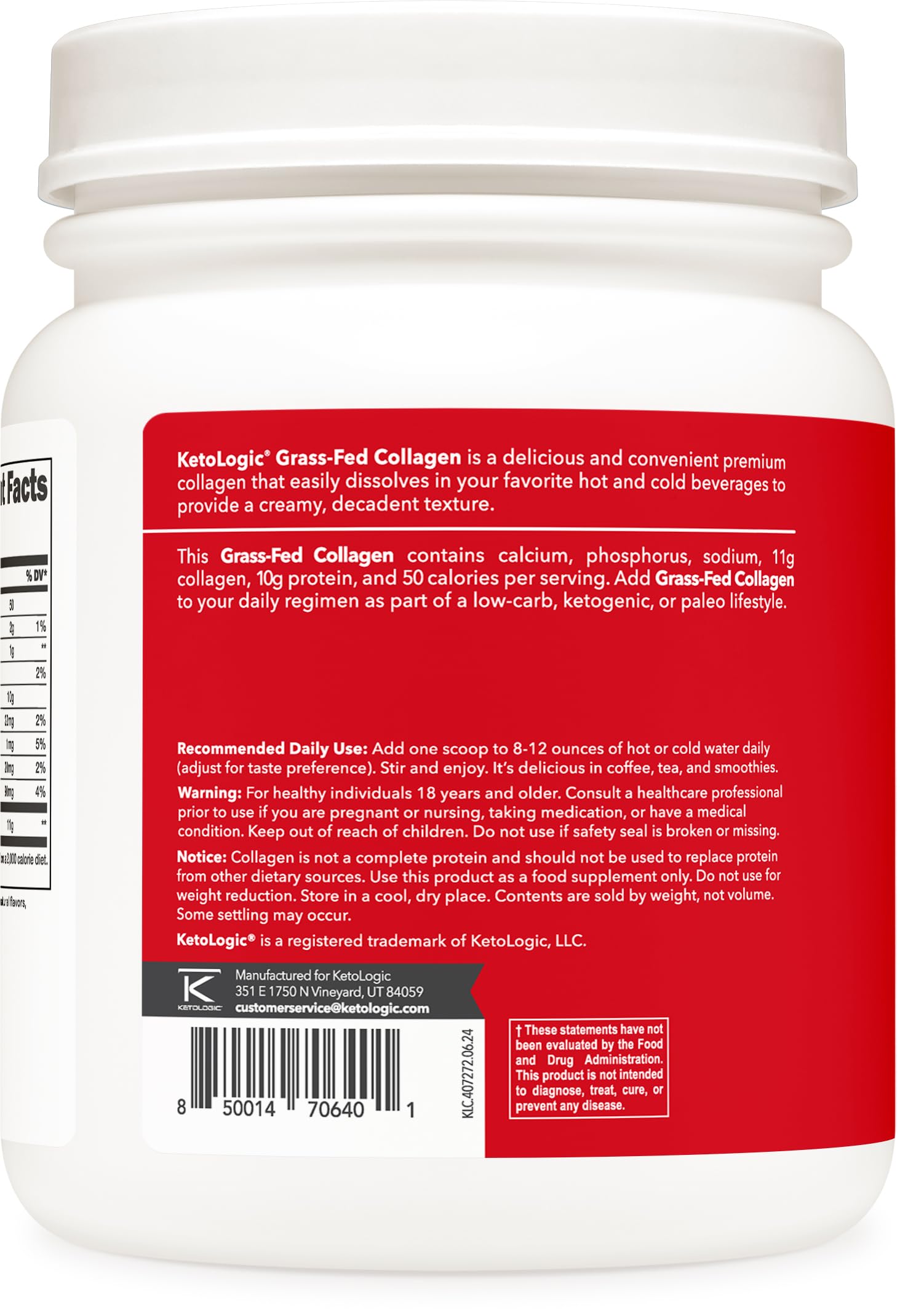 Ketologic collagen chocolate in a coffee cup illustrating easy dissolution in hot drinks