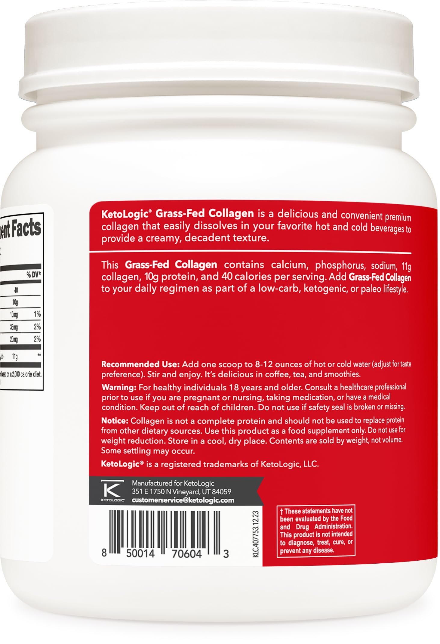 Ketologic collagen powder in coffee shows creamy texture