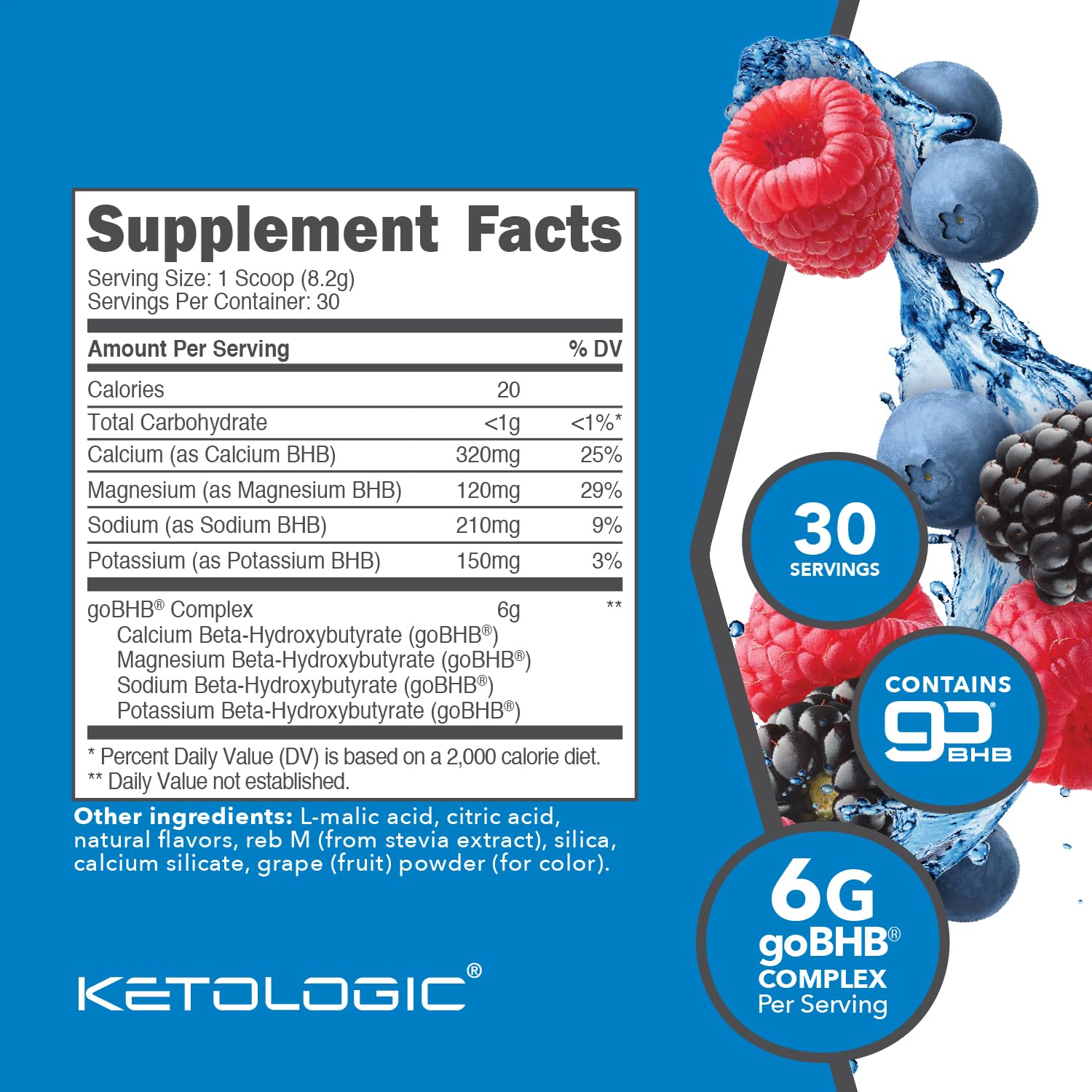 Ketologic KHB patriot pop bottle for flavorful daily keto fueling