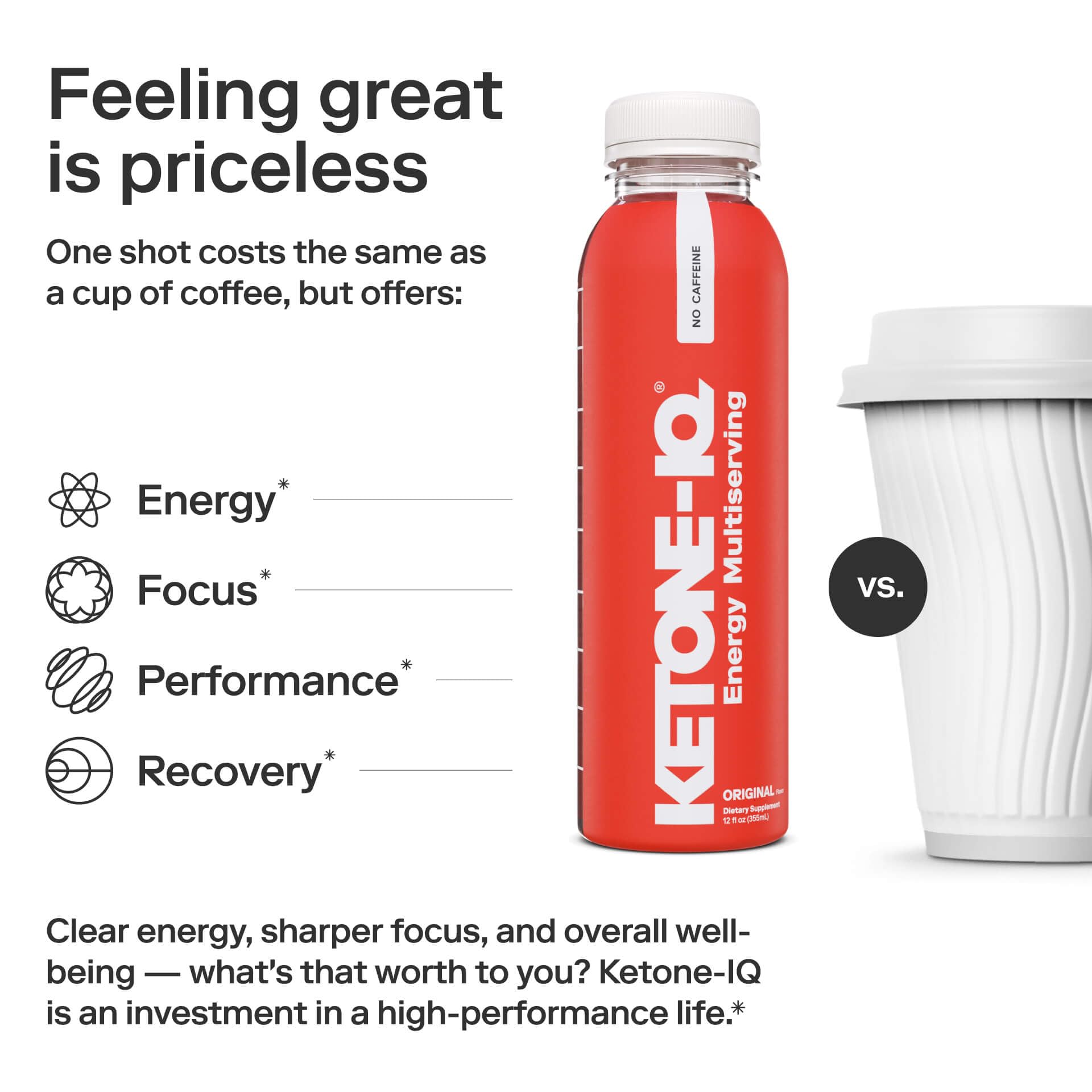 Ketone-IQ canister front view highlights 30 servings for versatile daily ketosis support.