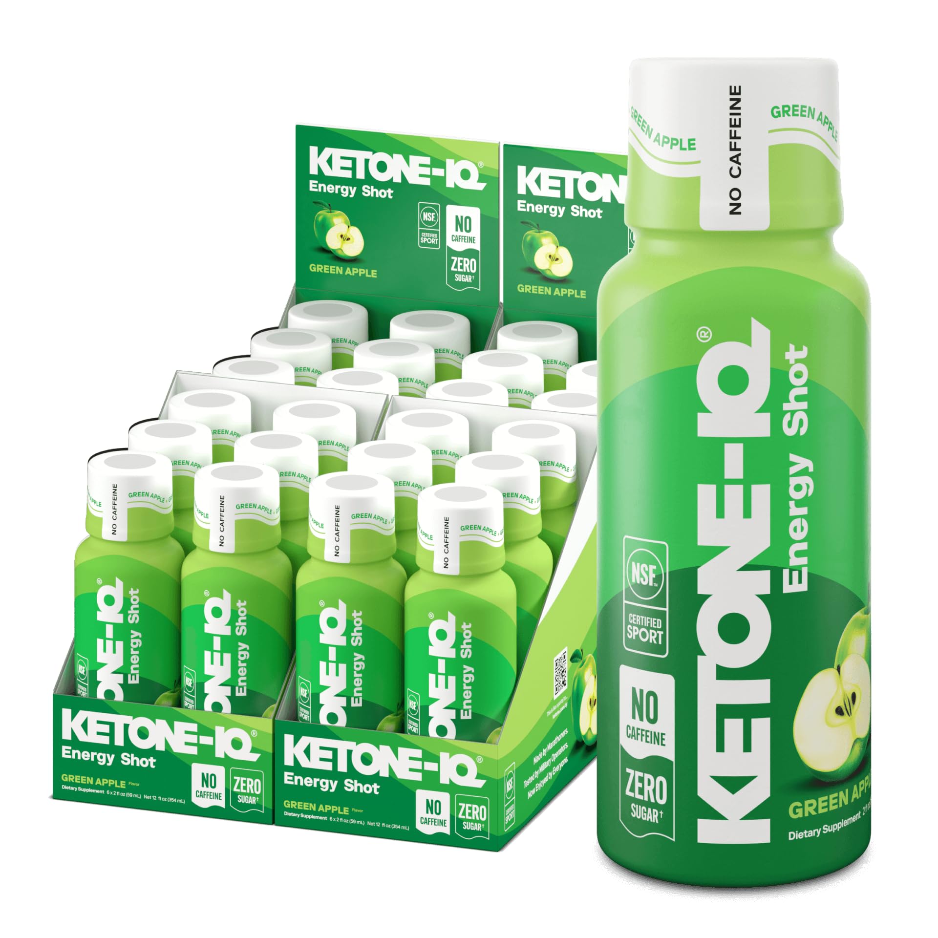 Ketone-IQ front packaging green apple showing 24-pack and benefits