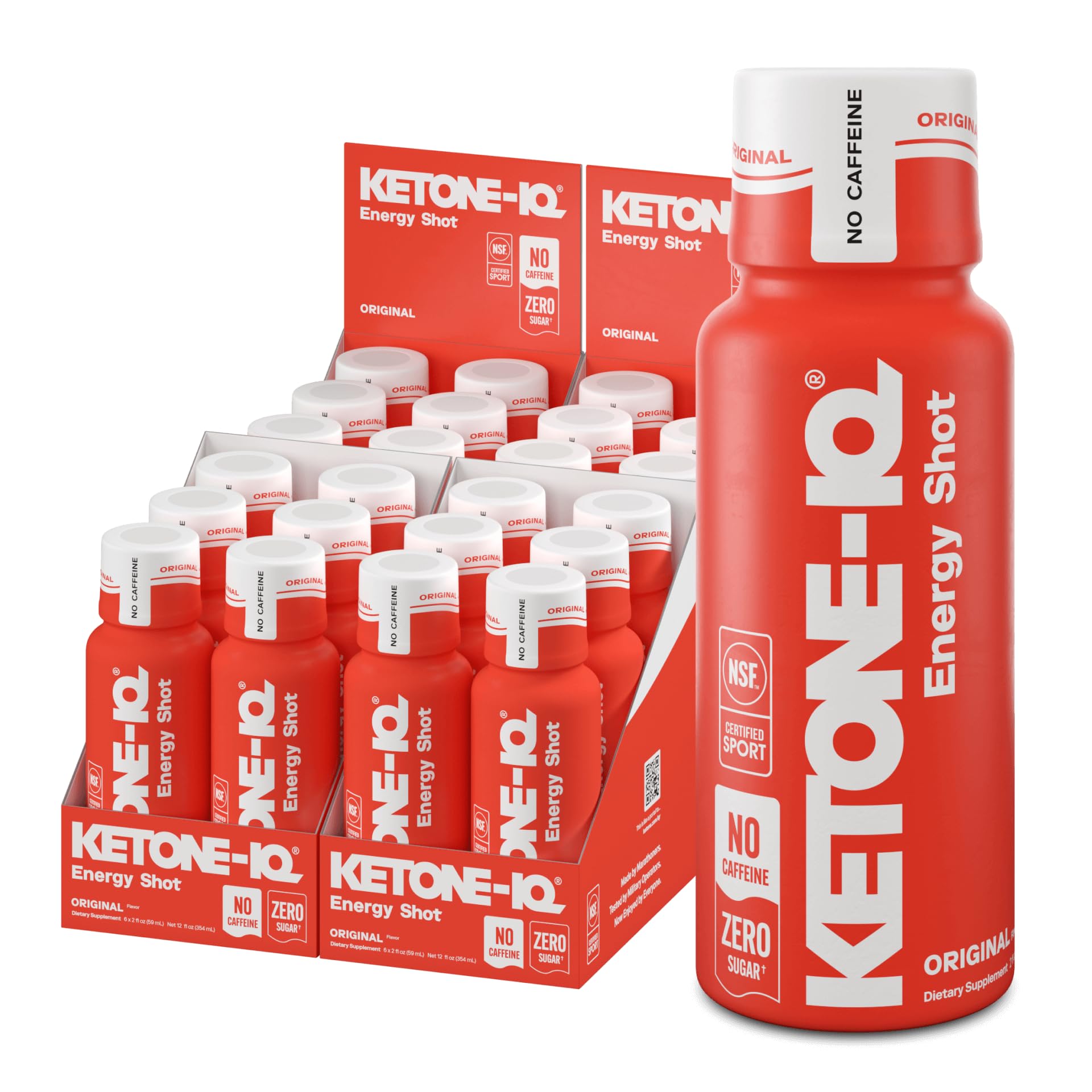 Ketone-IQ No Caffeine Shot bottle for steady energy without sugar or caffeine