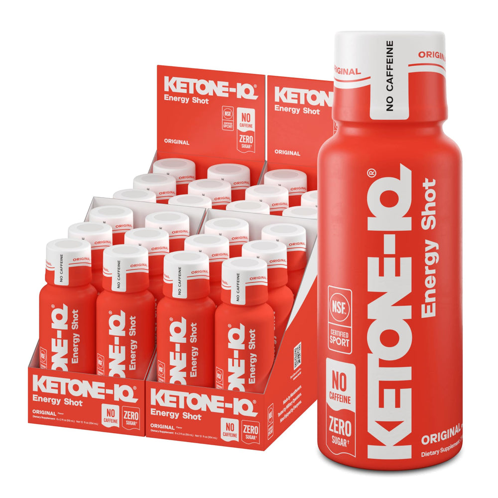 Ketone-IQ No Caffeine Shot bottle for steady energy without sugar or caffeine
