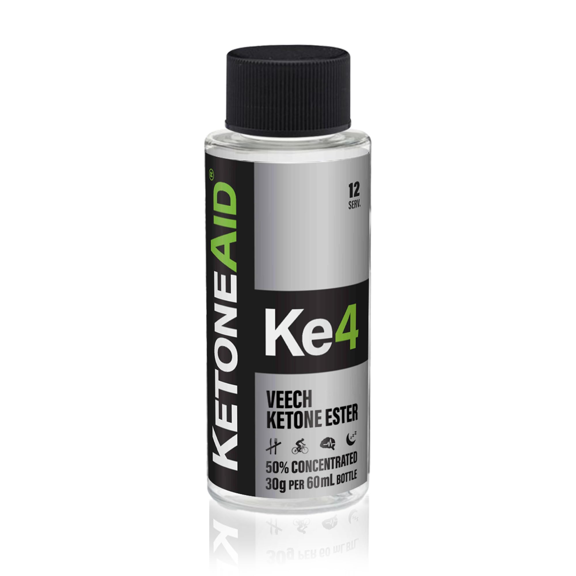 KetoneAid Ke4 bottle on counter showing convenient energy for workouts