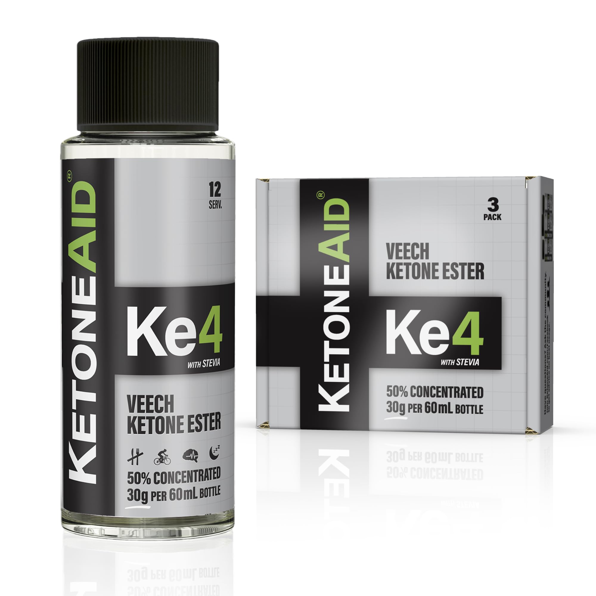 KetoneAid KE4 bottle pour showing energy-ready preparation for workouts