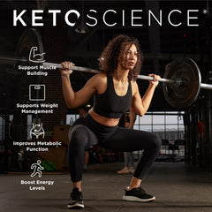 Keto Science ketogenic meal shake nutrition panel emphasizes protein and low net carbs