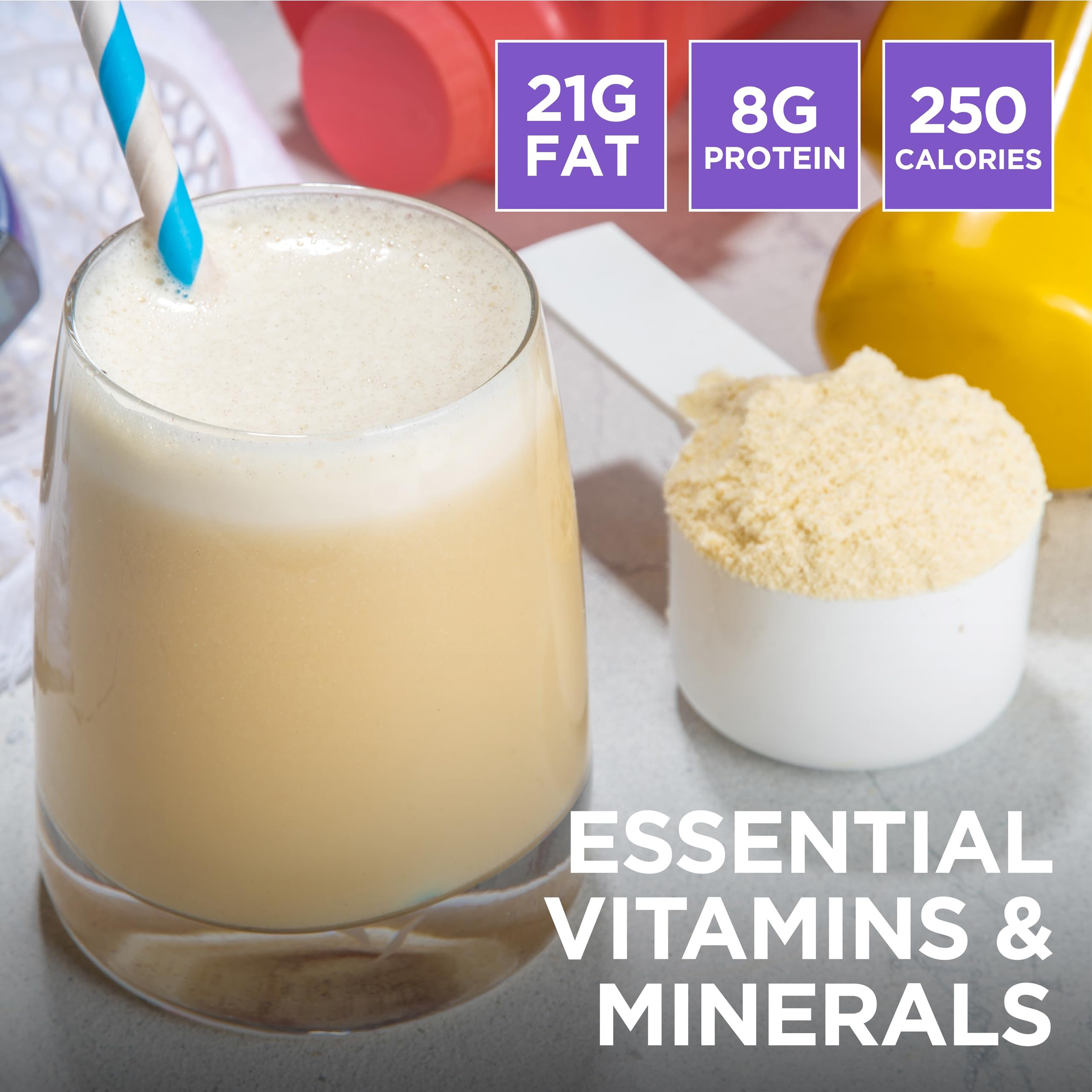 Keto Science ketogenic meal shake vanilla glass serves post-workout or midday snack