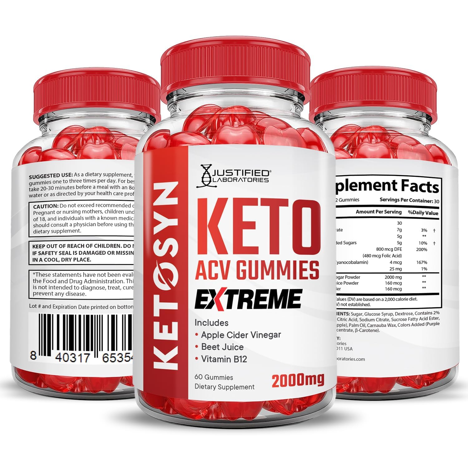 Ketosyn Keto ACV Gummies vegan non-GMO ingredient panel for dietary flexibility.