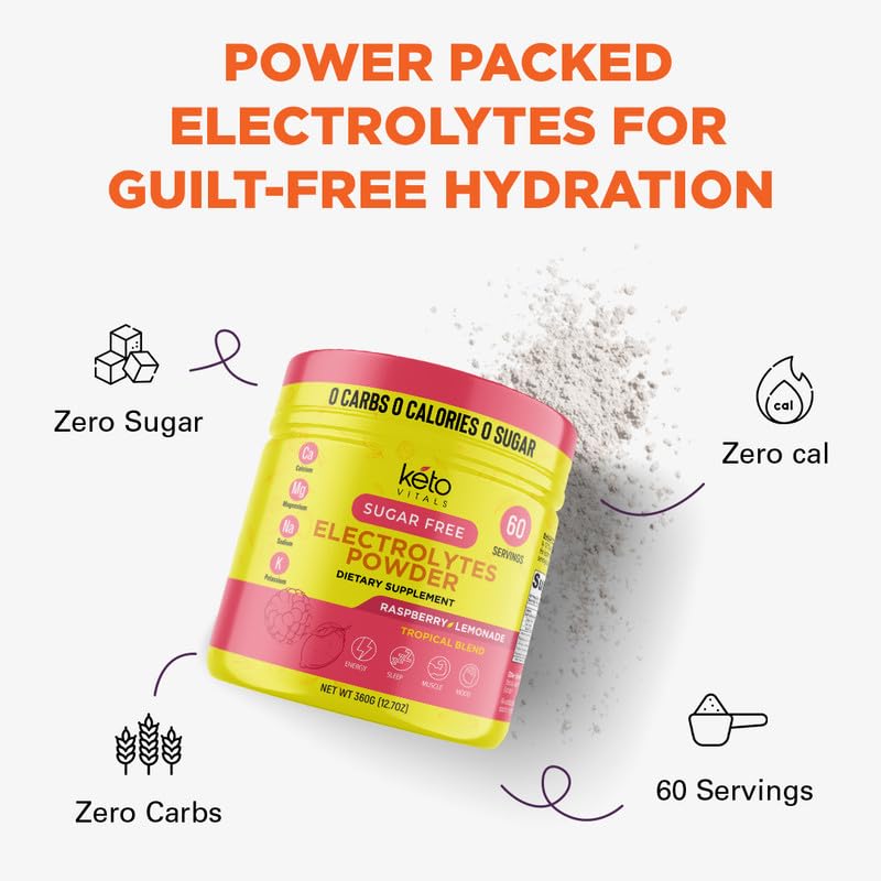 Keto Vitals Electrolytes Powder athlete workout scene showing energized performance.