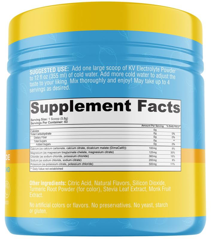 Keto Vitals Electrolytes Powder ingredient list with magnesium citrate for balance