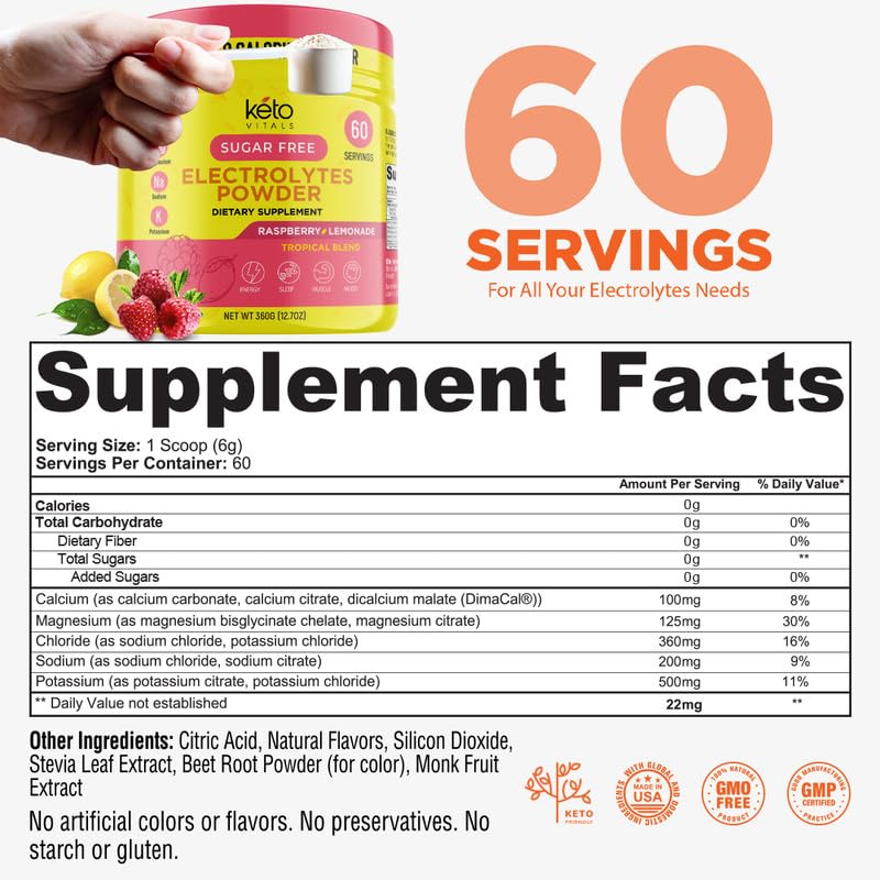 Keto Vitals Electrolytes Powder scoop showing convenient serving size.
