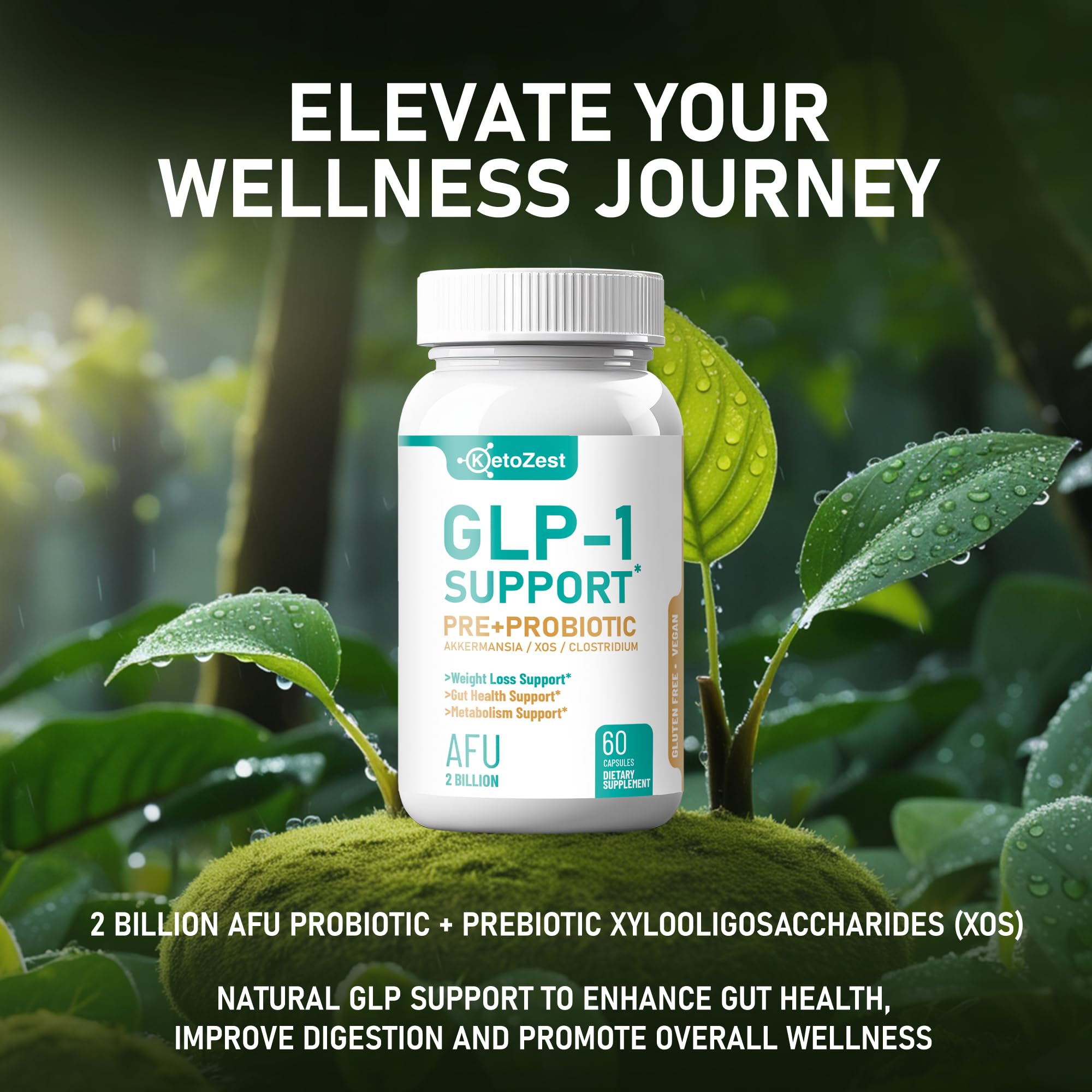 Pouring KetoZest GLP-1 Support bottle for a simple daily routine