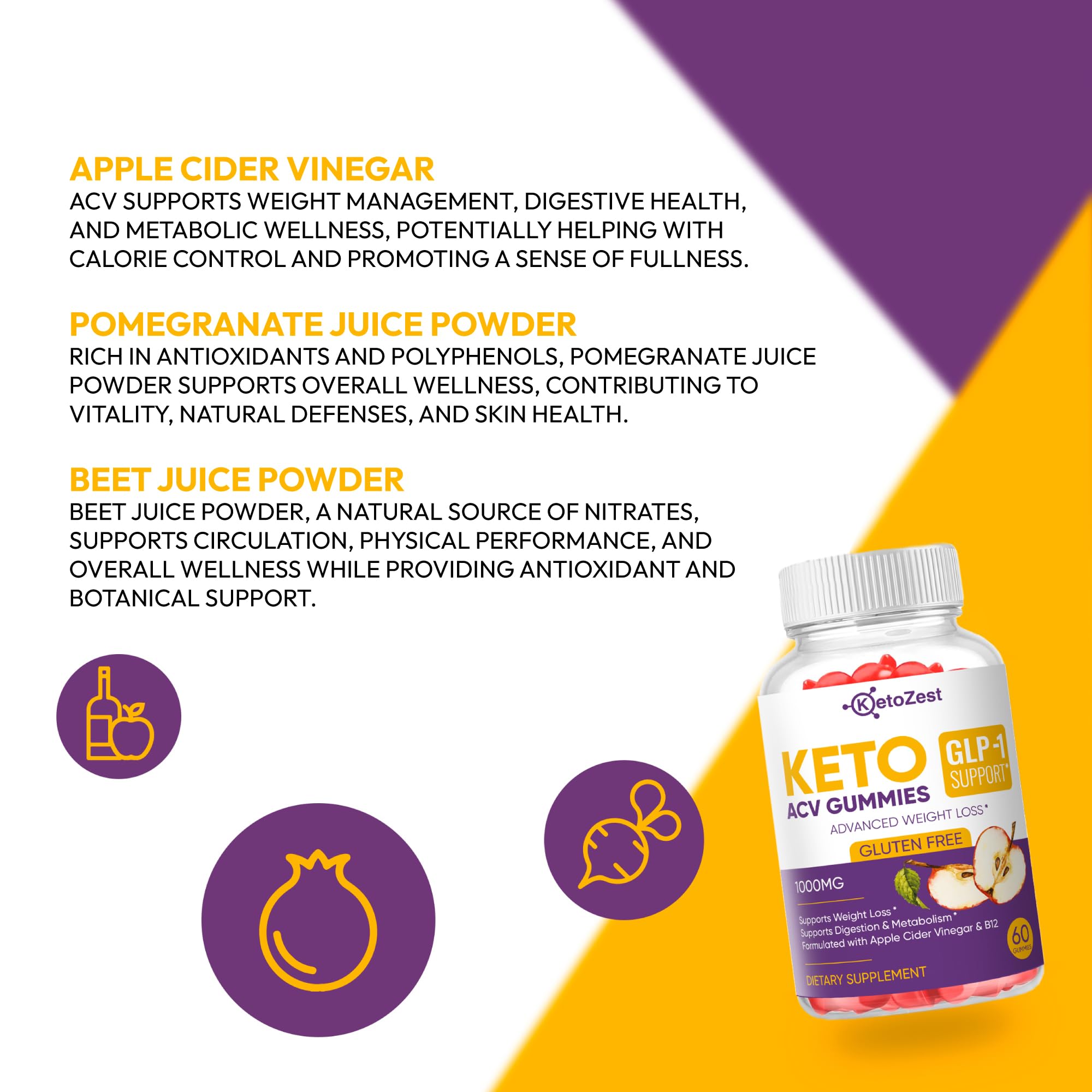 KetoZest serving suggestion image with a gummy and a light snack.
