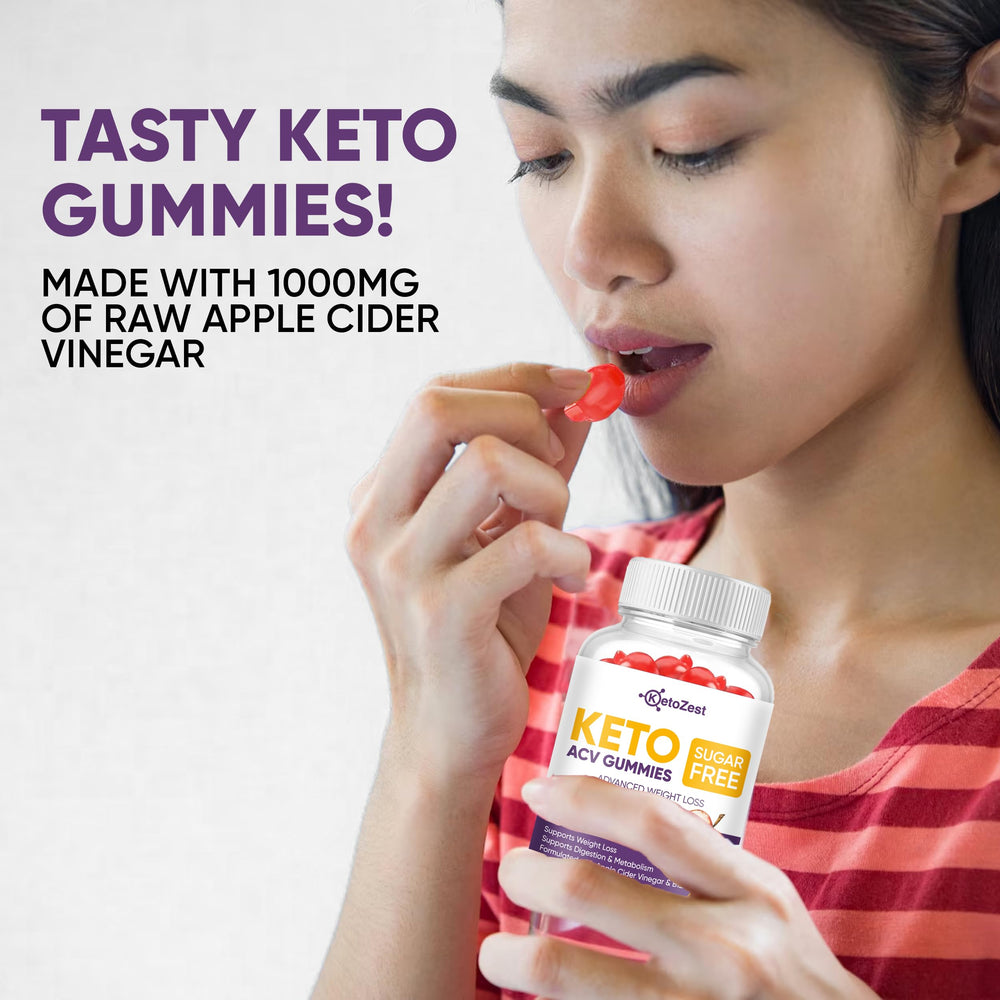 KetoZest gummies with a glass of water for easy daily consumption.