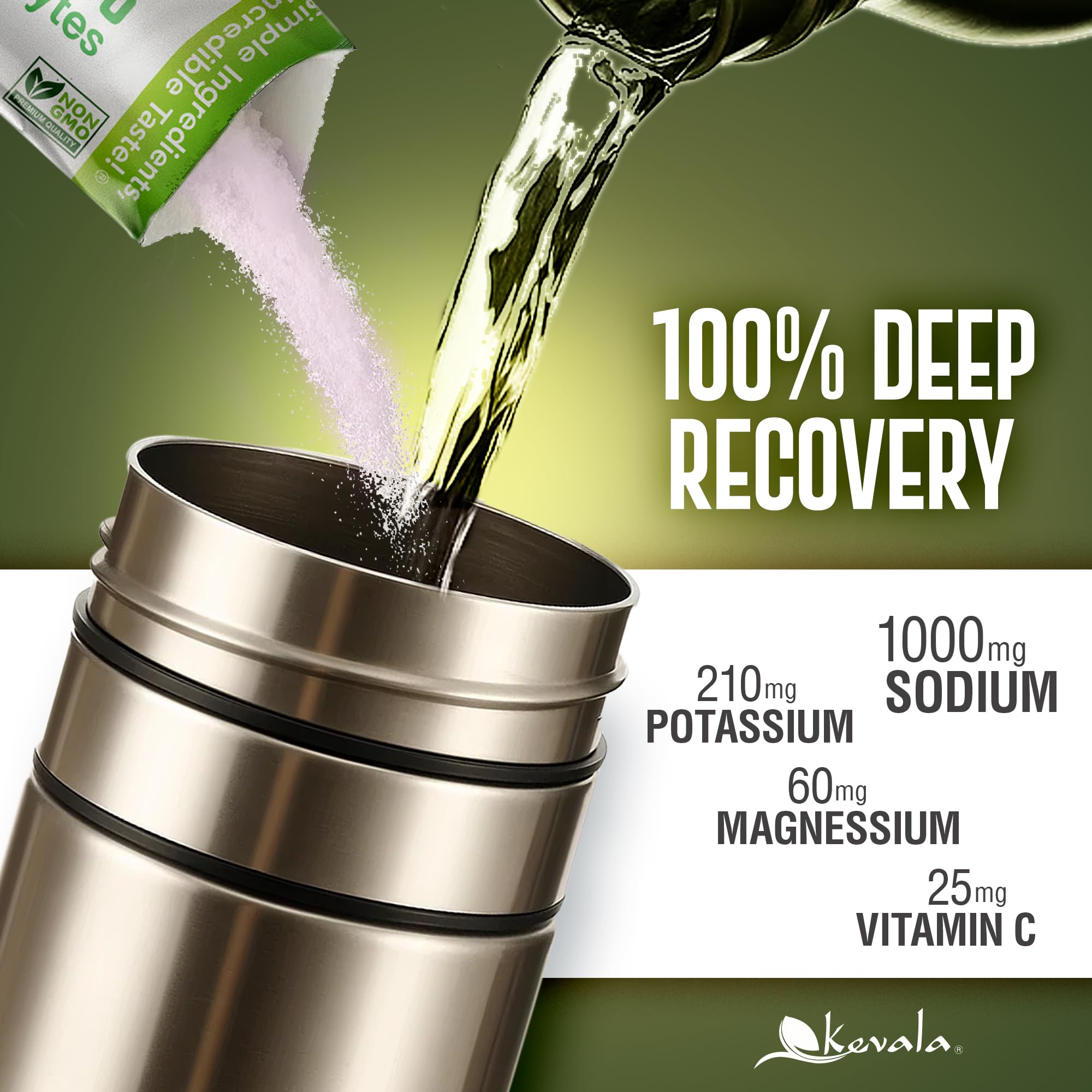 Kevala Hydrating Salts electrolyte-balance glass illustrates essential minerals for activity