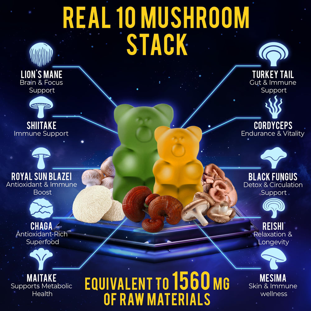Key Elements mushroom nootropic blend with Lions Mane and Reishi for focus.