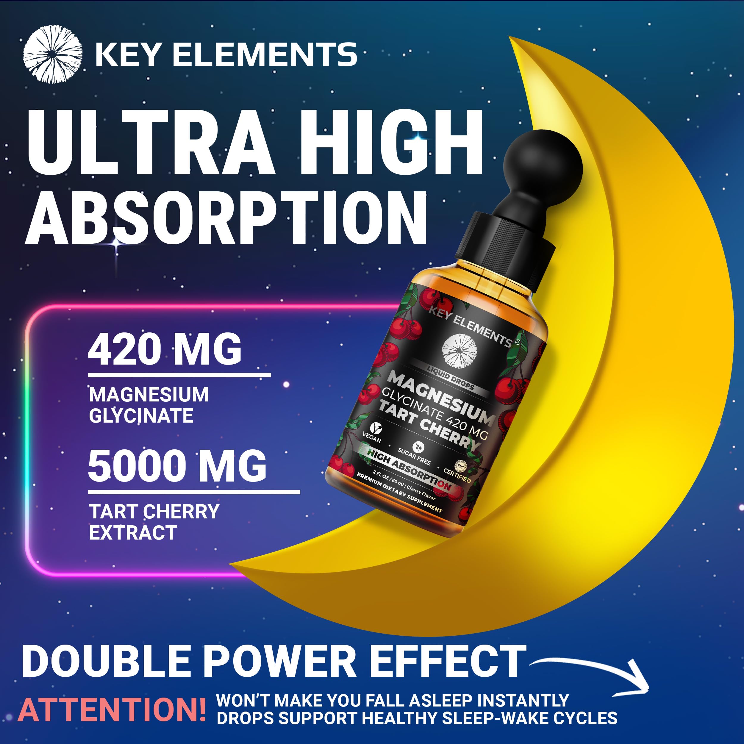 Key Elements Magnesium Glycinate pour into a teaspoon for measured servings.