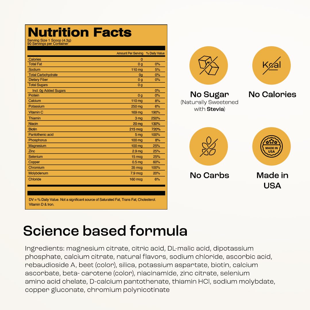 Key Nutrients electrolyte powder scoop shows simple measuring for steady daily servings