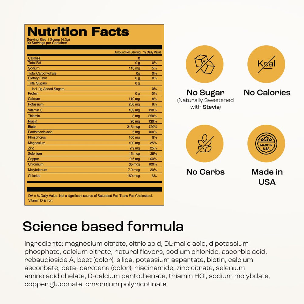 Key Nutrients electrolyte powder scoop shows simple measuring for steady daily servings