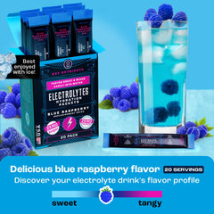 KEY NUTRIENTS electrolyte blue raspberry powder tub ready for everyday hydration