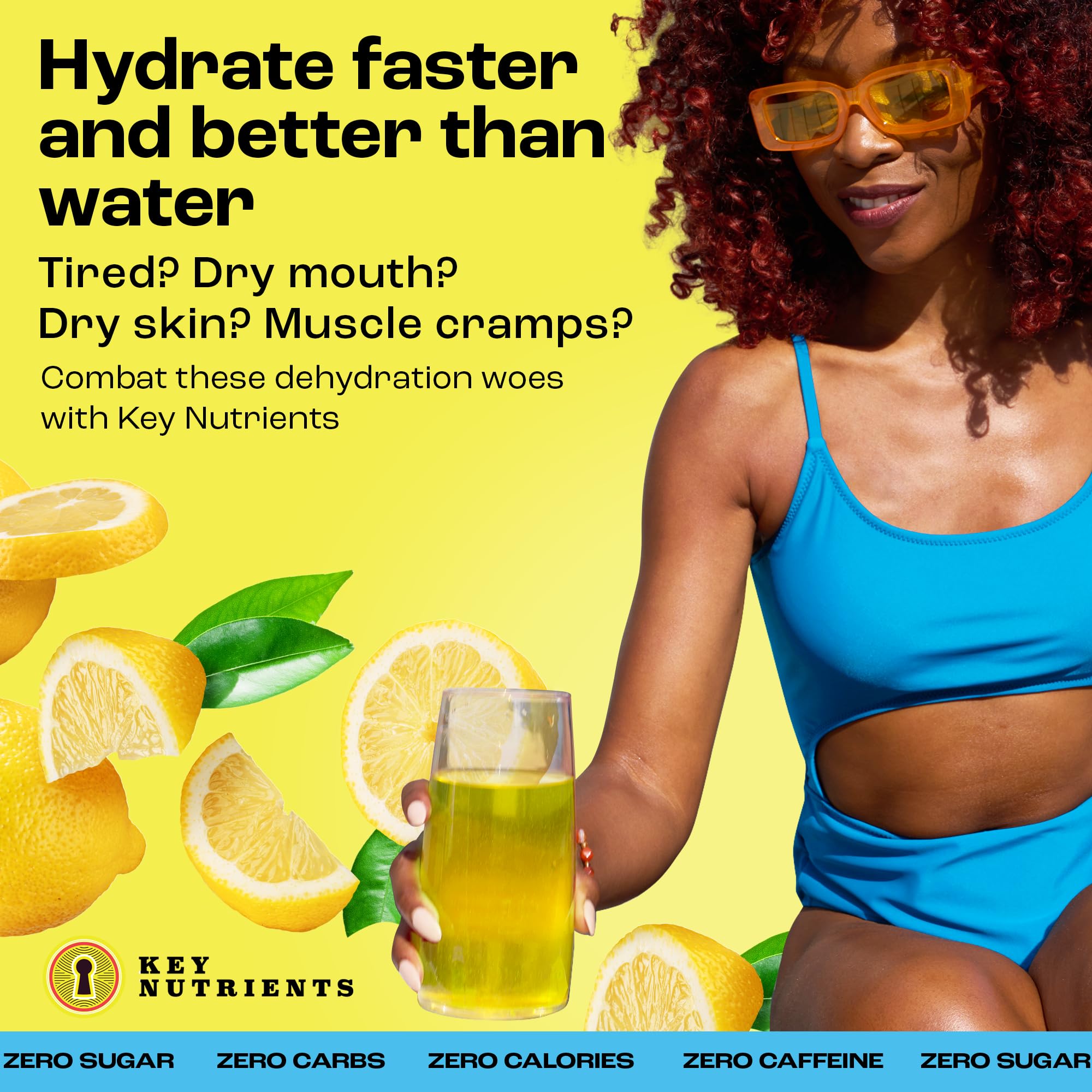KEY NUTRIENTS electrolytes lemonade pack pour into a drink for on-the-go hydration