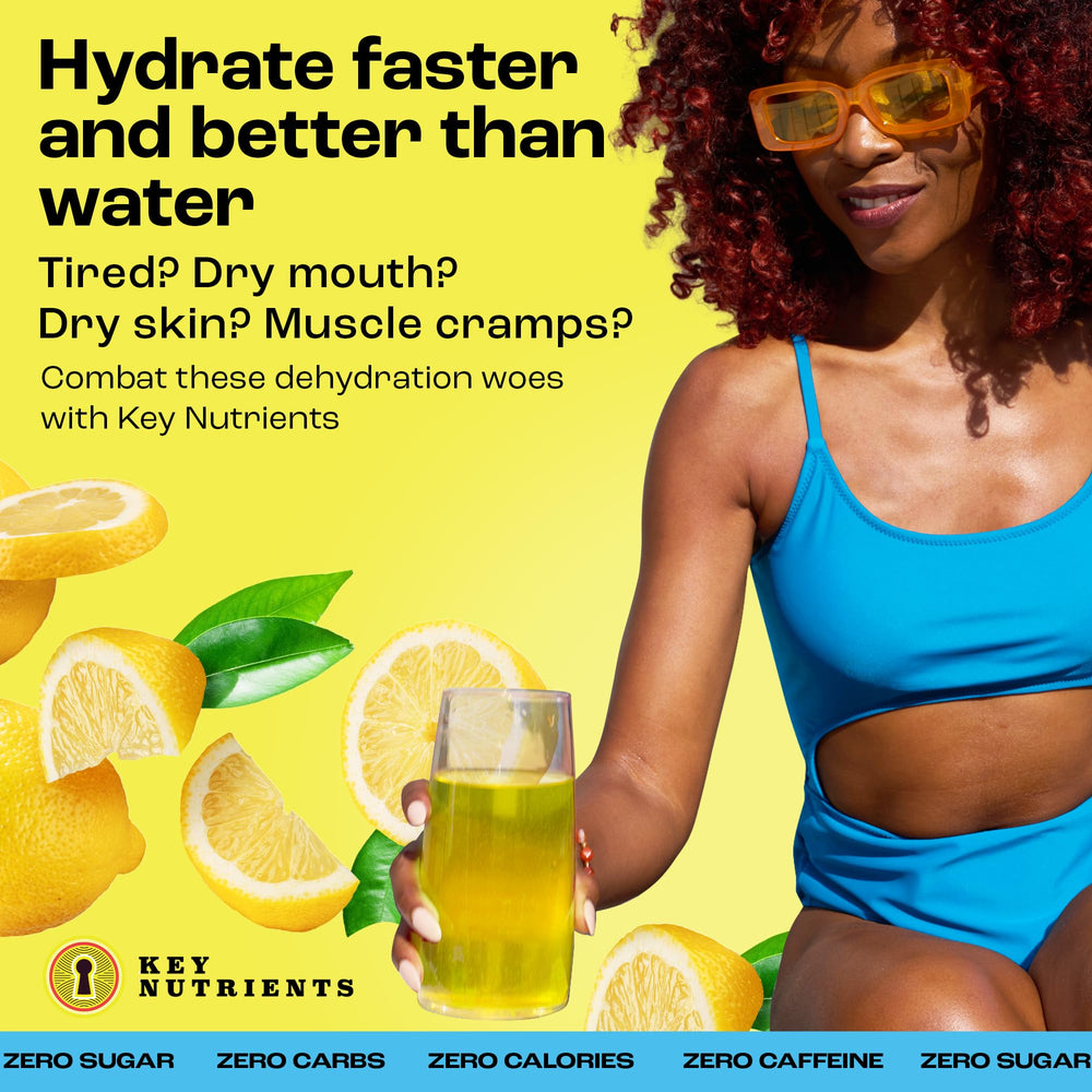 KEY NUTRIENTS electrolytes lemonade pack pour into a drink for on-the-go hydration