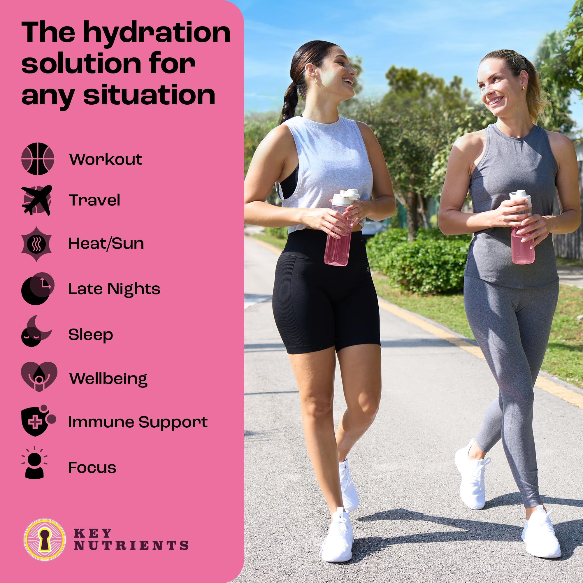 KEY NUTRIENTS 12 vitamins included in electrolyte packets for daily wellness