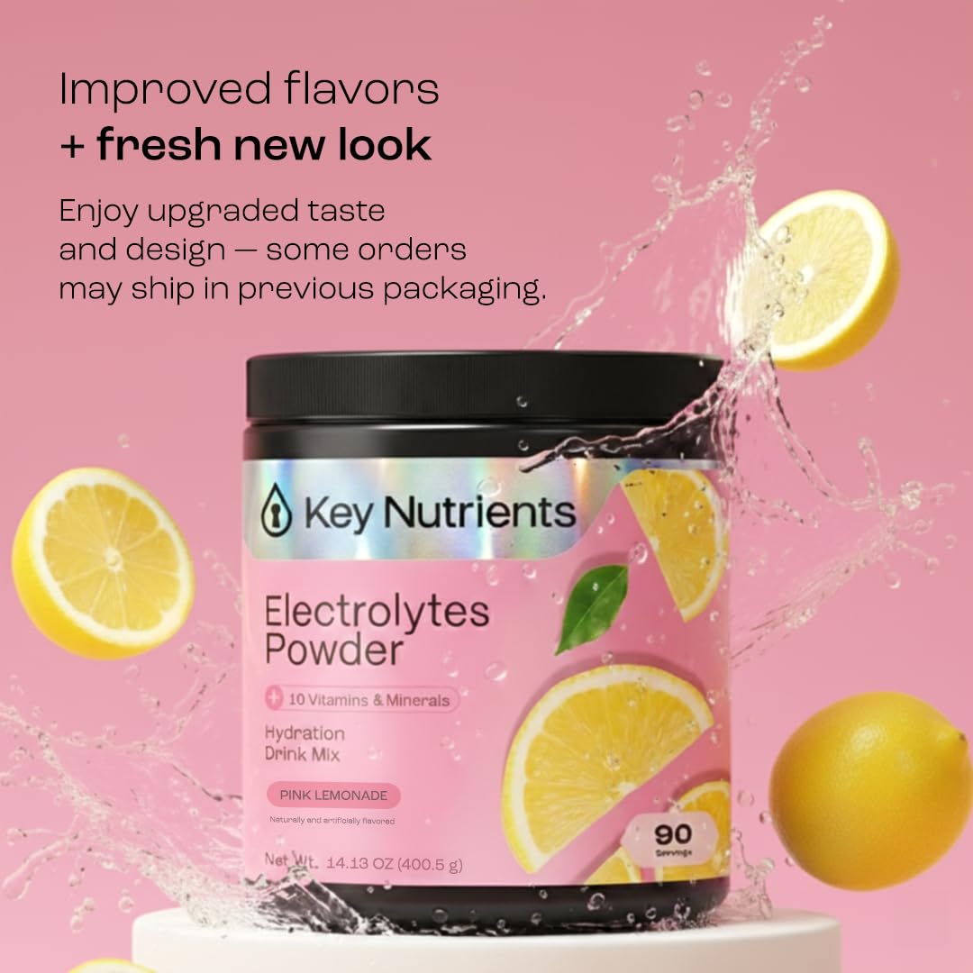 KEY NUTRIENTS powder scoop dispensing to mix with water for quick hydration.