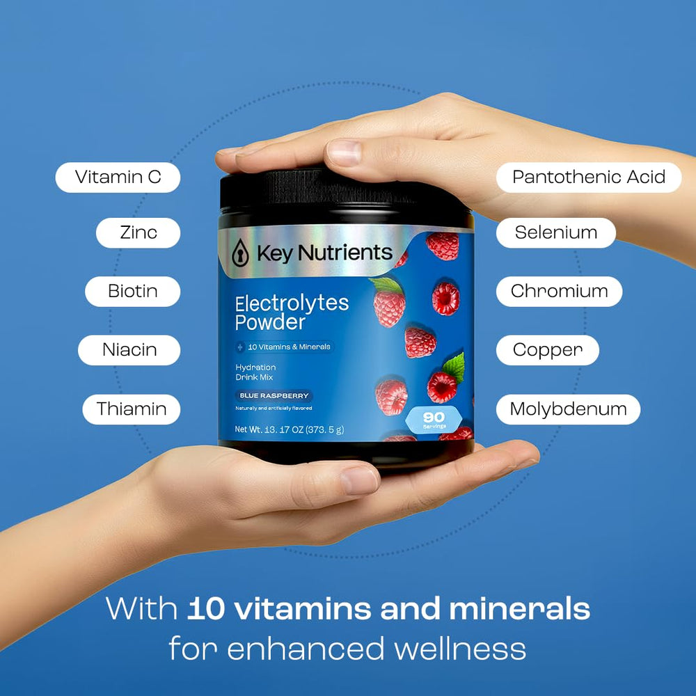 KEY NUTRIENTS ready-to-mix powder dissolving in cold water for active days.