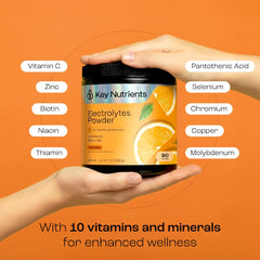 KEY NUTRIENTS Tangy Orange in a shaker for on-the-go hydration.