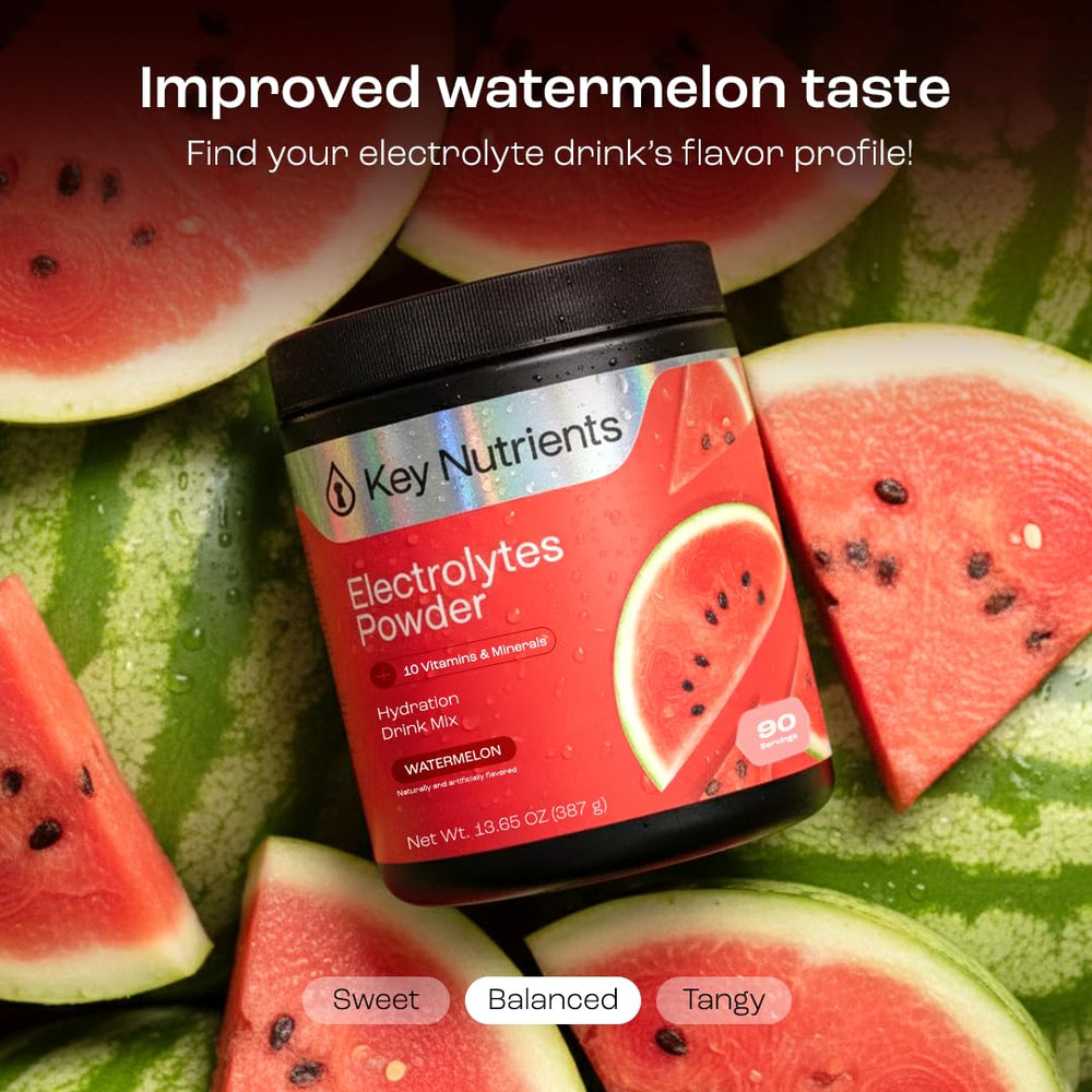 KEY NUTRIENTS electrolyte powder dissolves easily in a glass of water.