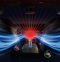 KEYSME car essential oil diffuser side view demonstrates portable setup for desk or car.
