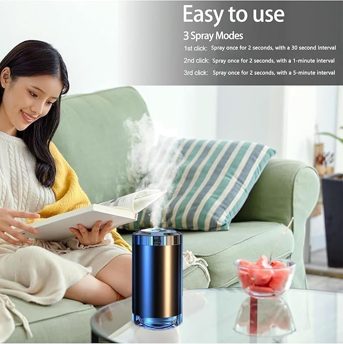 KEYSME diffuser compact size image shows easy placement in cup holders.