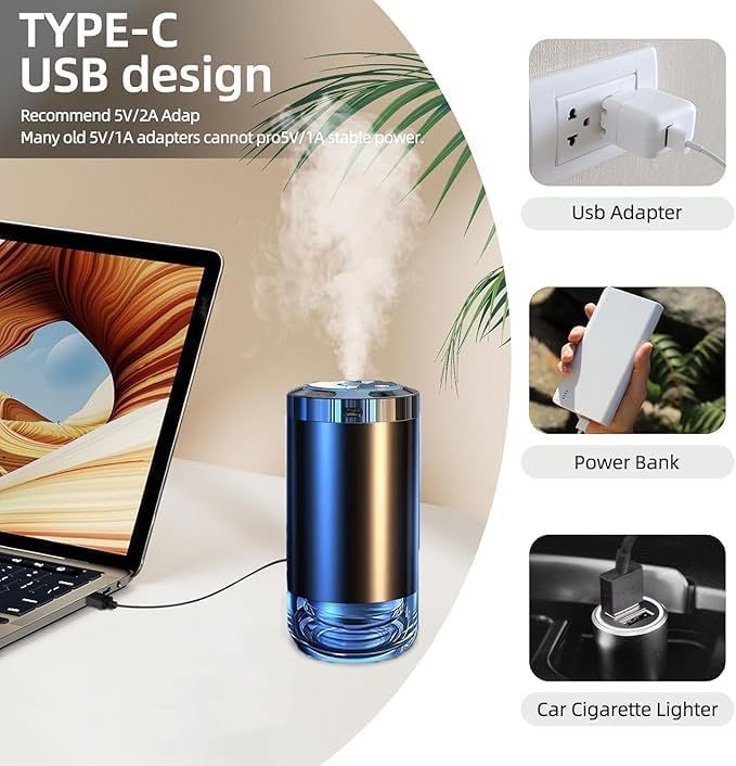 KEYSME diffuser USB powered image highlights easy plug-and-play versatility.